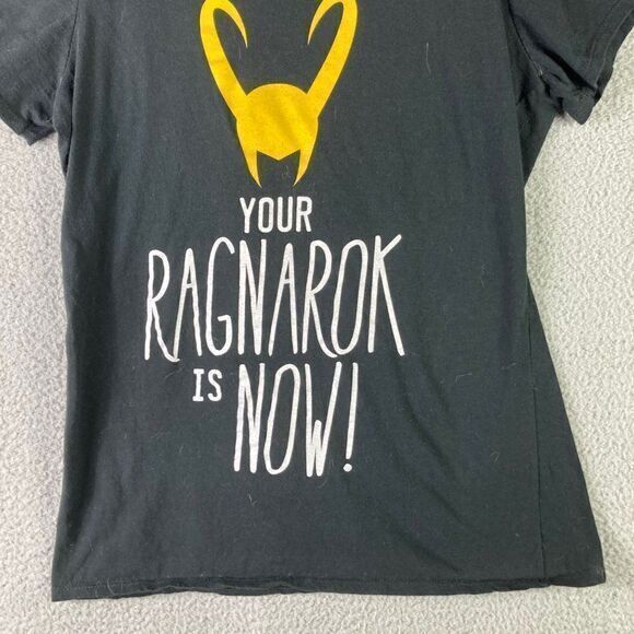 Marvel Thor Ragnarok Now Juniors T-Shirt Size Large Graphic Tee Black Short - Picture 4 of 9